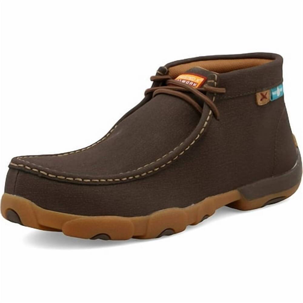 NEW TWISTED X men's work chukka driving moccasins boots in brown